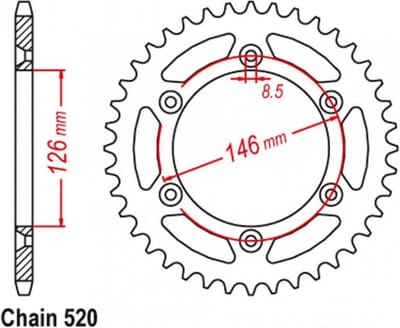 Couronne de transmission Sifam pour Moto Suzuki 400 Dr-Z E 2000 à 2008 Neuf