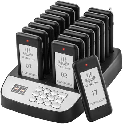 Casa Living Restaurant Buzzer - Pieper Systeem - 16 Stuks - 500M Bereik - Draadloos Wachtrijsysteem - LDC Zender en Trilfunctie