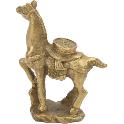 Koperen Paard Ornamenten Exquise Duurzaam Retro Ambacht Standbeeld voor Kantoor Woonkamer Decoratie beige