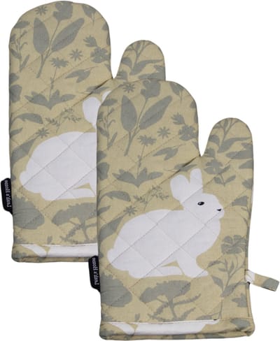 Ovenwanten - 2 Stuks - Comfort Grip - Machine wasbaar - Cadeau voor haar - Konijn - Pasen