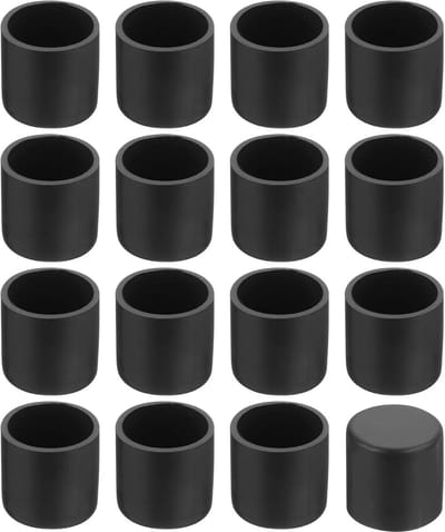 56x Zwarte Stoelpootdoppen 18mm Rond - Antislip Vloerbeschermers voor Stoelen en Tafels