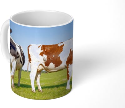 Mok - Koffiemok - Koeien - Boerderij - Gras- Natuur - Dieren - Mokken - 350 ML - Beker - Koffiemokken - Theemok