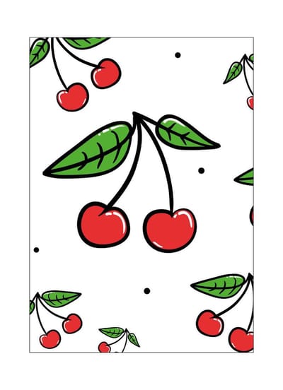 HappyBook - Notitieboek - Notebook - Schrijfboek - Wit - Rood - Kersjes - Softcover - Elastiek - Boekenlegger - Werk - Studie - School - Dagboek - Gelijnd - Lijntjes - Cadeau - vrolijk - Relatiegeschenk - Zakelijk notitieboek - Doelen behalen - Plan