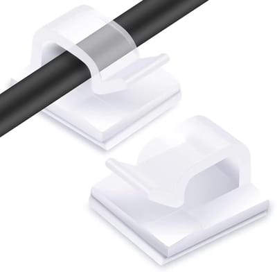 Zelfklevende Draadklem - Kabelbevestiging Clips - Draadbeheer Bureau - Schadevrije Verwijdering - 100 Stuks - Transparant