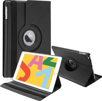 Hoes geschikt voor iPad 2022 / 2021 / 2020 10.2 inch - 360 Graden Book Case - Zwart