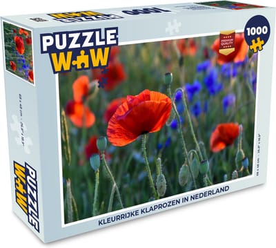 Puzzel Kleurrijke Klaprozen in Nederland - Legpuzzel - Puzzel 1000 stukjes volwassenen