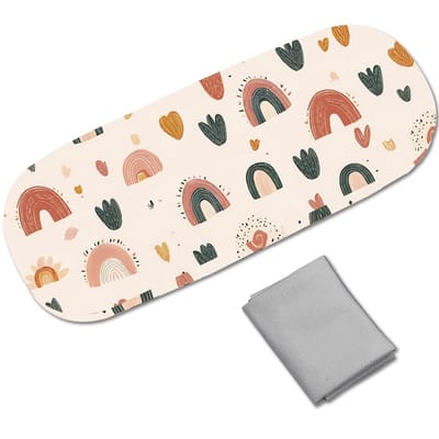 Dailygoody - Harde Brillenkoker - Lederen Bril Etui - Draagbaar en Dun - Regenboog Kleur - Inclusief Reinigingsdoekje - Geschikt voor Vrouwen en