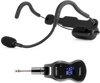 Headset microfoon - Vonyx WSH20 - UHF microfoonsysteem draadloos - Voor sportlessen en presentaties - Met koffer
