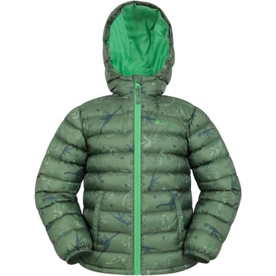 Mountain Warehouse Kinder/Kids Seizoenen Dinosaurus Gewatteerde Jas (Kaki Groen)
