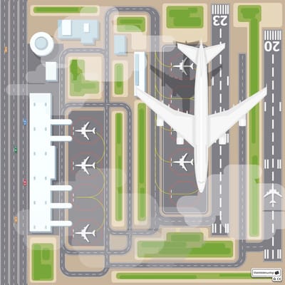 Vinyl | Speelkleed vinyl - airport | 95x95 cm