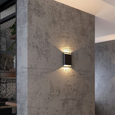 Artdelight Wandlamp Diaz-L Zwart Dim to Warm 2 x 6Watt IP65