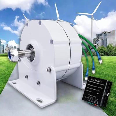 Driefasige Dynamo - Permanente Magneet Generator - Windenergie Opwekken - Laag Toerental Directe Aandrijving - 10000-12000W 220V - Wit