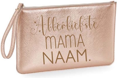 Toilettas leerlook cadeau allerliefste mama met naam-rose gold-cadeau kerst-verjaardag-moederdag