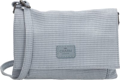 Charm London Valley Schoudertas - Crossbody - Praktische Indeling - Verstelbare Schouderband - Wafelstructuur - Jeansblauw