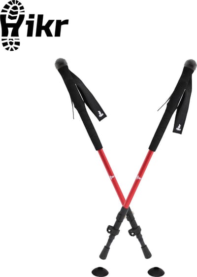 Hikr® Wandelstokken - Premium 7075 Aluminium & EVA - Nordic Walking Stokken Telescopisch - Trekkingstokken Verstelbaar & Opvouwbaar 63 tot 135cm - Wandelstok trekking pole - 2 stuks Trekking poles