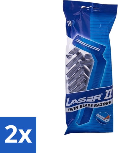 Laser 2 - Ready Razor - Wegwerp - Voor Mannen - 10 Mesjes - Voordeelverpakking - 2 stuks