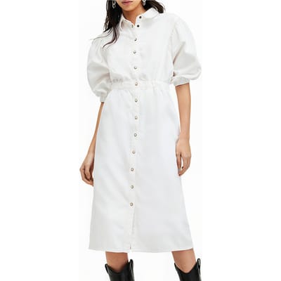 AllSaints Osa Denim Dress Chalk White Größe: 10 | Blusenkleider Outlet | Damen | Blau