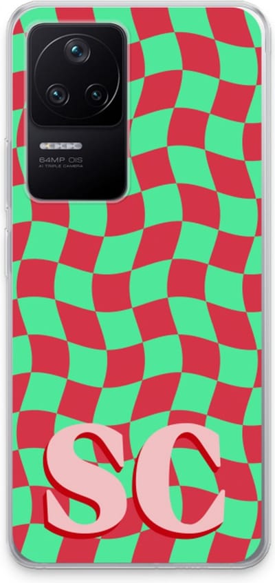 Gepersonaliseerd - Case Company® - Hoesje geschikt voor Xiaomi Poco F4 hoesje - Grid Monogram - Soft Cover Telefoonhoesje - Bescherming aan alle Kanten en Schermrand