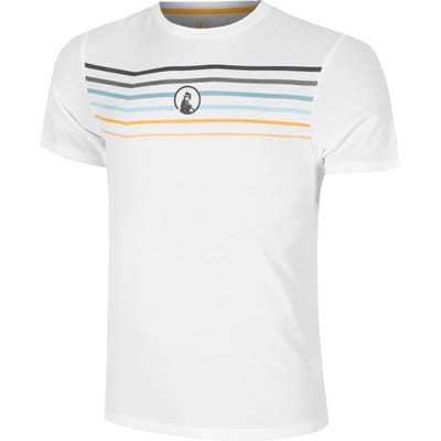 Quiet Please Endlessly Trainings Stripe T-shirt Heren-Wit,Veelkleurig