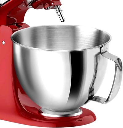 Roestvrijstalen mengkom voor 4.5/5QT, met handvat, geschikt voor tilt-head mixers, vaatwasserbestendig en duurzaam