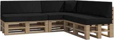 Chilly Pilley Pallet Kussen Tuin Kussen Waterdicht Pallet Pad Pallet Pad Binnen Buiten Wasbaar Verwijderbaar Zitkussen Rugkussen (Set Van 8, Zwart)