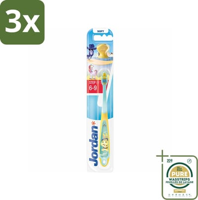 3 x Jordan Tandenborstel Step 3 (6-9 jaar) - Grootverpakking - Baby Tandenborstel - Kindertandenborstel - Tandenborstel 0-2 Jaar - Tandenborstel 6-9 Jaar - Tandenborstel Voor Kinderen