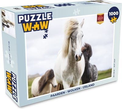 Puzzel Paarden - Wolken - IJsland - Legpuzzel - Puzzel 1000 stukjes volwassenen