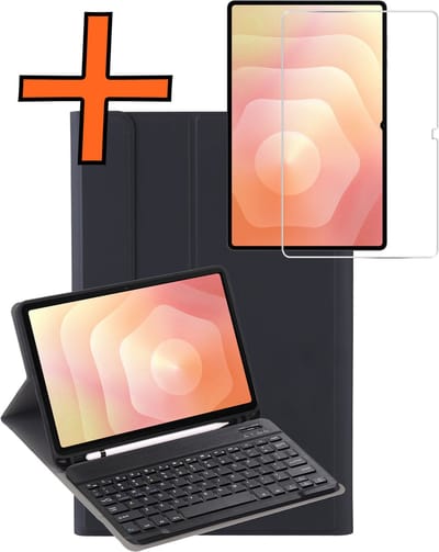 Hoesje - Geschikt voor Samsung Galaxy Tab S11 Ultra - Met Screenprotector - Keyboard Book Cover - Toetsenbord Case - Hoes - Zwart