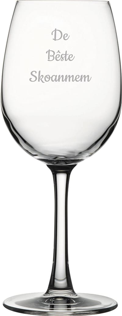 Gegraveerde witte wijnglas 36cl De Bêste Skoanmem