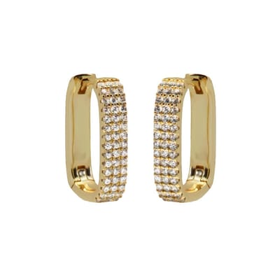 Karma - Oorringen - oorbellen - Zirkonia - 925 sterling zilver - 14 karaat gouden plating - 1.7 CM