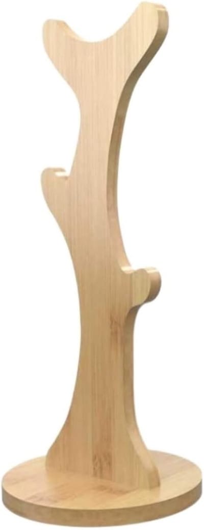 Hoofdtelefoonstandaard - Oortelefoonhouder - Bureau organiseren - Boomvormig bamboe ontwerp - 12x28.8cm - Houtkleur