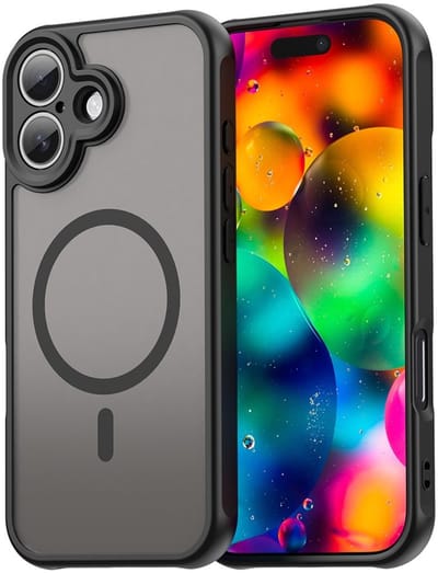 Coverup Hoesje - Geschikt voor iPhone 17 Hoesje - Coverup Mat Transparante Back Cover met Camera Cover - MagSafe Compatible - Zwart