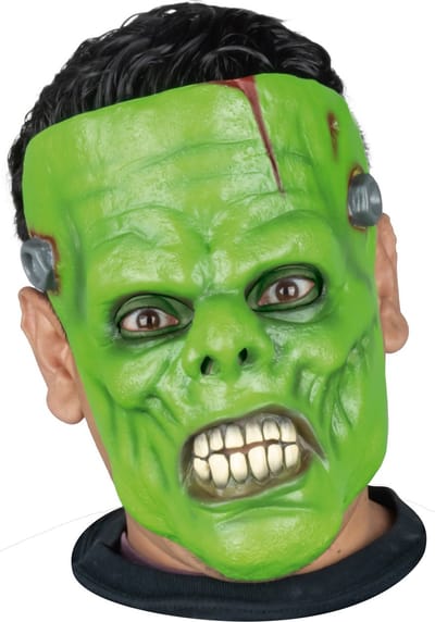 Partychimp Mr Franky Gezichtsmasker Groen Masker voor bij Halloween Kostuum Volwassenen Carnaval - Latex - One size
