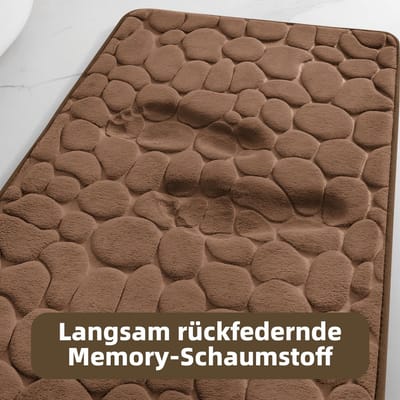 Badmat, traagschuim, douchemat, absorberend, badkamertapijt, douchemat, decoratieve voetmat, antislip mat voor badkamer en woonkamer, 60 x 90 cm, bruin