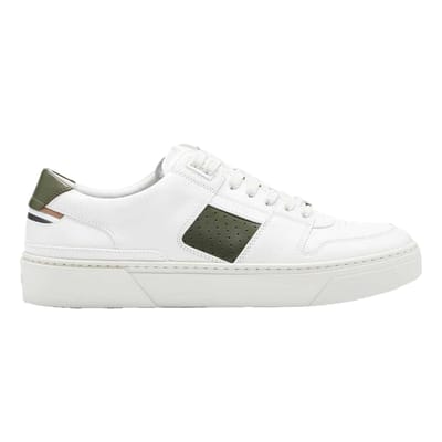 Boss Heren Gary Logo Leren Tennisschoenen (Wit)