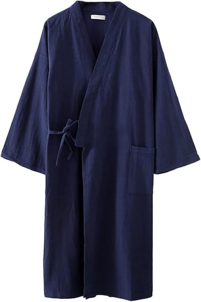 Kimonojas Katoen - Badjas Dames Heren - Ontspannen Thuis - Ademend Lichtgewicht - Medium Lengte - Wit