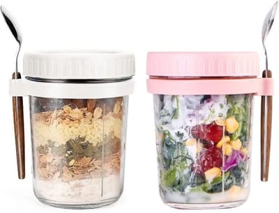 NBAP® Overnight Oats Potjes - Mason Jar - Meusli Beker met Deksel