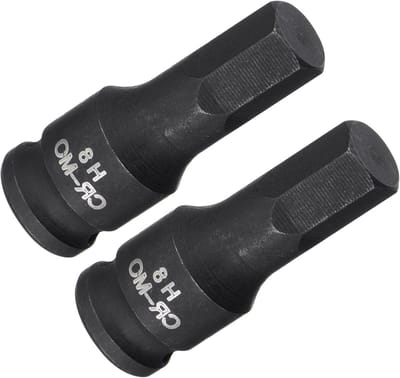 Hex Bit Socket 8mm 1/4 Inch Vierkante Aandrijving, 35mm Lengte, CR-MO Ontwerp voor Lucht Impact Sleutels en Huishoudelijke Klussen - 2 Stuks, Duurzaam en Efficiënt