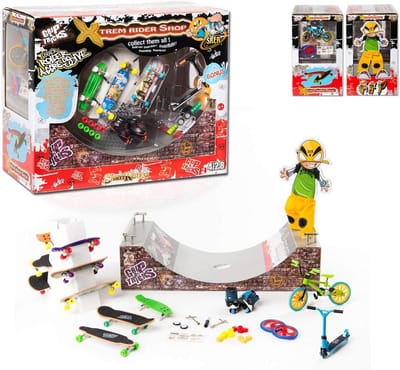 Vinger Skates en Scooter Speelset met Halfpipe en Mini Fingerboards - 25 Deeltjes Vinger Speelgoed voor Kinderen