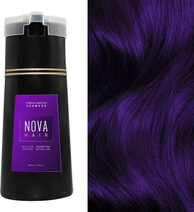 Nova Hair Instant Dye Shampoo Purple - Rijk aan Natuurlijke Extracten - Dekking voor Grijs Haar - Kleur Shampoo voor man en vrouw - NovaHair - Nova Hair Shampoo Purple - 200 ml