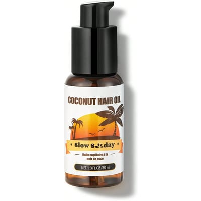 SlowSunday Haarverzorgingsserum Olie, Natuurlijk Haarverzorgingsproduct met Kokosnoot Essentiële Olie, Haarverzorgingsolie voor Vrouwen & Mannen Dikker Langer Voller Gezond Haar 30ml