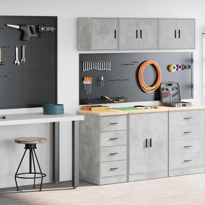 vidaXL - Garagekasten - 2 - st - bewerkt - hout - betongrijs