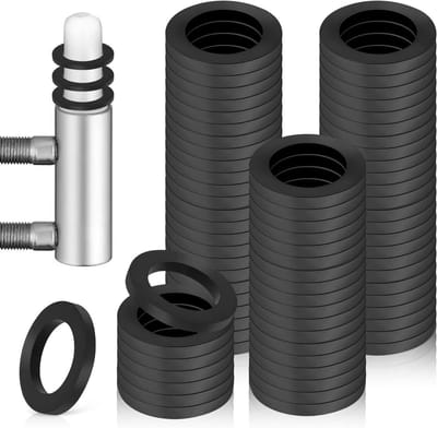 Plastic beschermringen voor deurhengsels - Slijtvrije montage ringen voor standaard kamerdeuren - 100 stuks zwart, Ø10*15*1 mm/2 mm