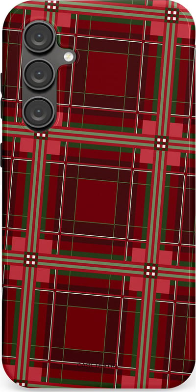 Casetastic Hoesje Geschikt voor Samsung S23 FE - Stijlvolle Beschermende Duo-layer Case - Schots Ruit Rood - Tartan Royal Stewart Plaid