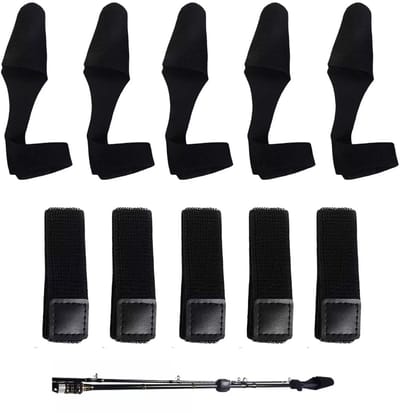 Dailygoods- Vishengels Set van 5 - Elastische Vishengel Covers - Antislip Vishengel Houder - Waterdicht en Ademend - Lichtgewicht en Compact - Vishengelbescherming