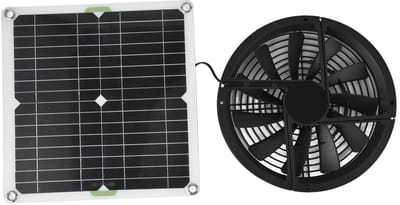 Dailygoody - Zonnepaneel Ventilatorset - Weerbestendig - 100W - 12V - Zolder Ventilator - Energiezuinig - Geschikt voor Kippenhokken en Schuren