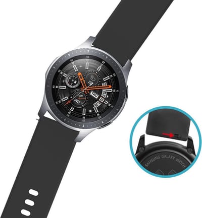 *** Bandje Geschikt voor Samsung Gear S3 Frontier/Gear S3 Classic/Galaxy Watch (46mm) - iMoshion Siliconen bandje - Zwart - van Heble® ***
