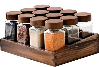 Specerijenrek – Kruidenrek - Kruidenpotjes - Kruiden orginazer - Voor Keuken & Kruidenopslag – 12 potjes