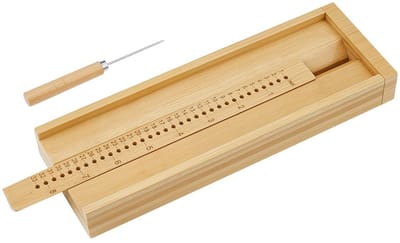 Dailygoods- Boekbindgereedschap Bamboe - Boekbindwieg - Stanswieg - Piercinggeleiding - Gatafstand 5 mm - Perfect voor doe-het-zelfprojecten - Boekbindset
