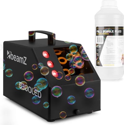 Bellenblaasmachine - BeamZ B300LED - ideaal voor kinderfeestjes - met 1L vloeistof en afstandsbediening - zwart
